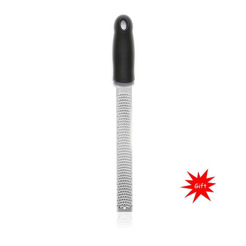 Stainless Steel Lemon Zester Fruit Peeler Cheese Zester Sharp Vegetable Cheese Shavings Planer for Parmesan Cheese Ginger Nutmeg: Black and gift