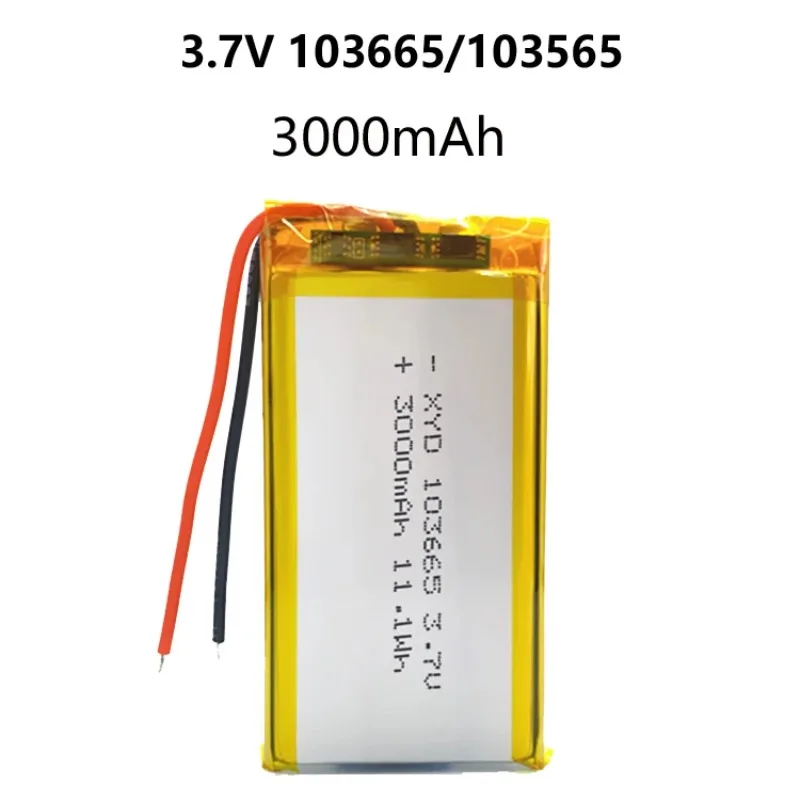 103665 / 103565 3,7 V 3000 mAh Polymer-Lithium-Akku für Hochgeräte, Werkzeuge, LED-Leuchten, Fahrrekorder, Powerbank