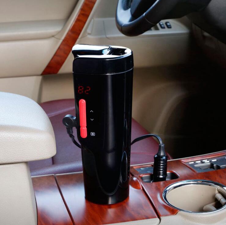 Tritan de luxe Thermos chauffe-eau électrique, avec adaptateur, biberon chauffant rapide pour voiture, pour la maison ou le bureau, en option