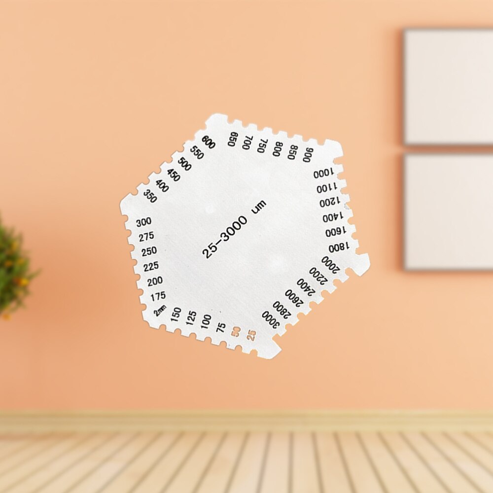 Strumento del tester del tester del calibro del pettine di spessore del pettine del film bagnato dell'acciaio inossidabile di esagono di alta precisione 25-3000um