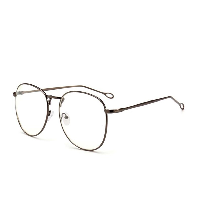Occhiali da computer ovali con montatura in metallo di moda per personalità unisex anti-UV donna uomo occhiali da vista occhiali finti
