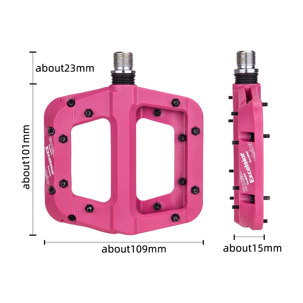 Ultralet mtb landevejscykel 2 lejer salg pedaler nylon fiber flad pedal du system 12mm akslet anti-slip cykling xc am bmx pedaler