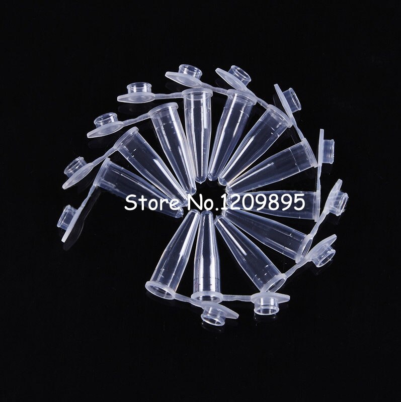 200PCS/Pack 0.2ml 6*22mm Polypropylene(PP) Plastic Centrifuge Tube EP/PCR Attached Flat Cap Sharp Bottom