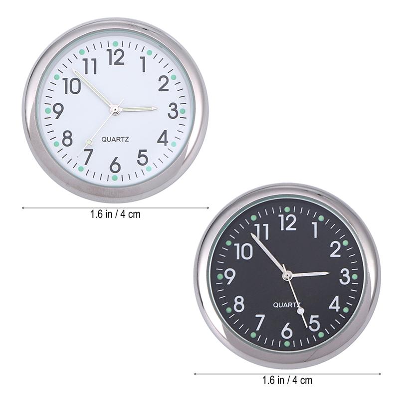 2PCS Car Dashboard Clocks Luminous Universal Self Adhesive Noctilucent Pointer Clock Digital Clock for Automobile Car