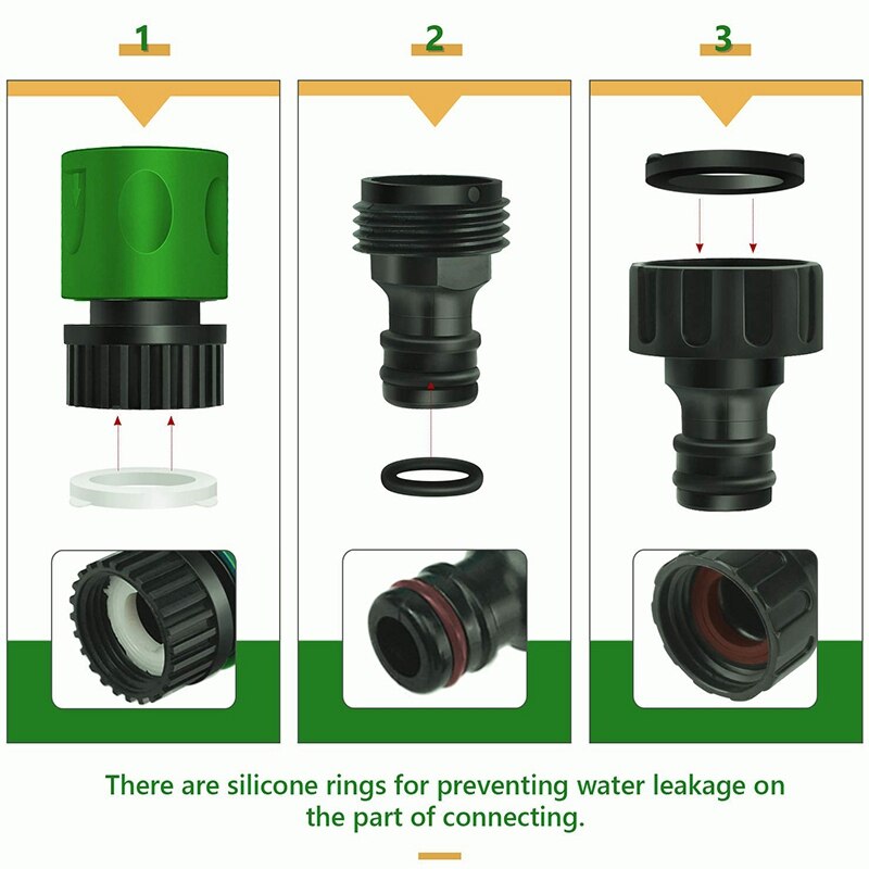 Garden Quick Connect Release Water Hose Fittings Plastic Connectors, Male &amp; Female 3/4 Inch GHT 10Pcs