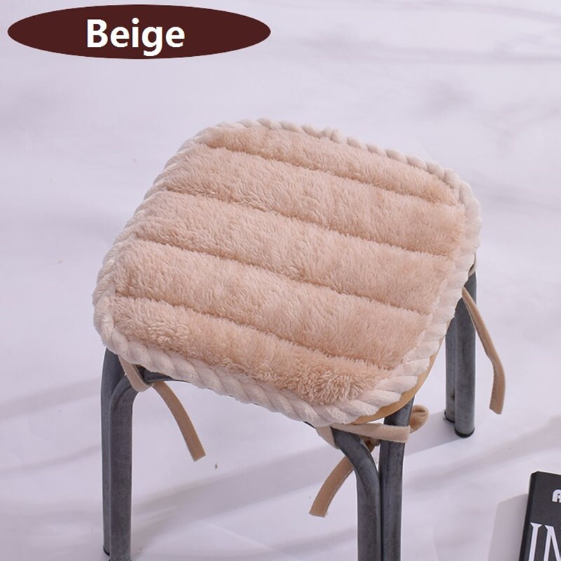 Solid Thick Stool Cushion Chair Seat Cushion Kids Seat Pad Antiskid Cute Pillow Cushion Home Decor 28x28/33x33 CM: Beige A / about 28x28cm