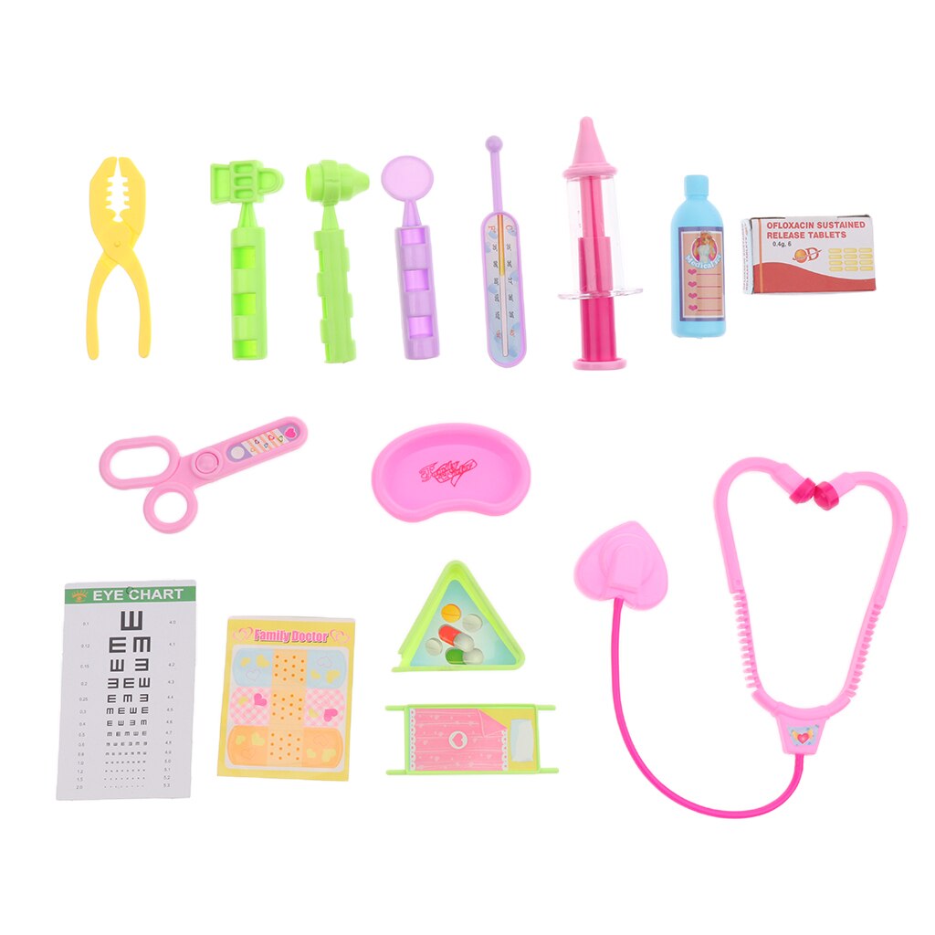 15pcs Boys&Girls Nurse Doctor Pretend Play Toy Kit Play Set