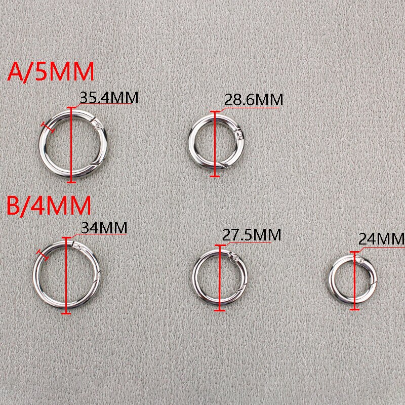 BAMADER Circle metalowy haczyk na sprężynie O Ring otwierany klucz pierścieniowa klamra wysokiej jakości akcesoria sprzętowe złoty srebrny pistolet klamra