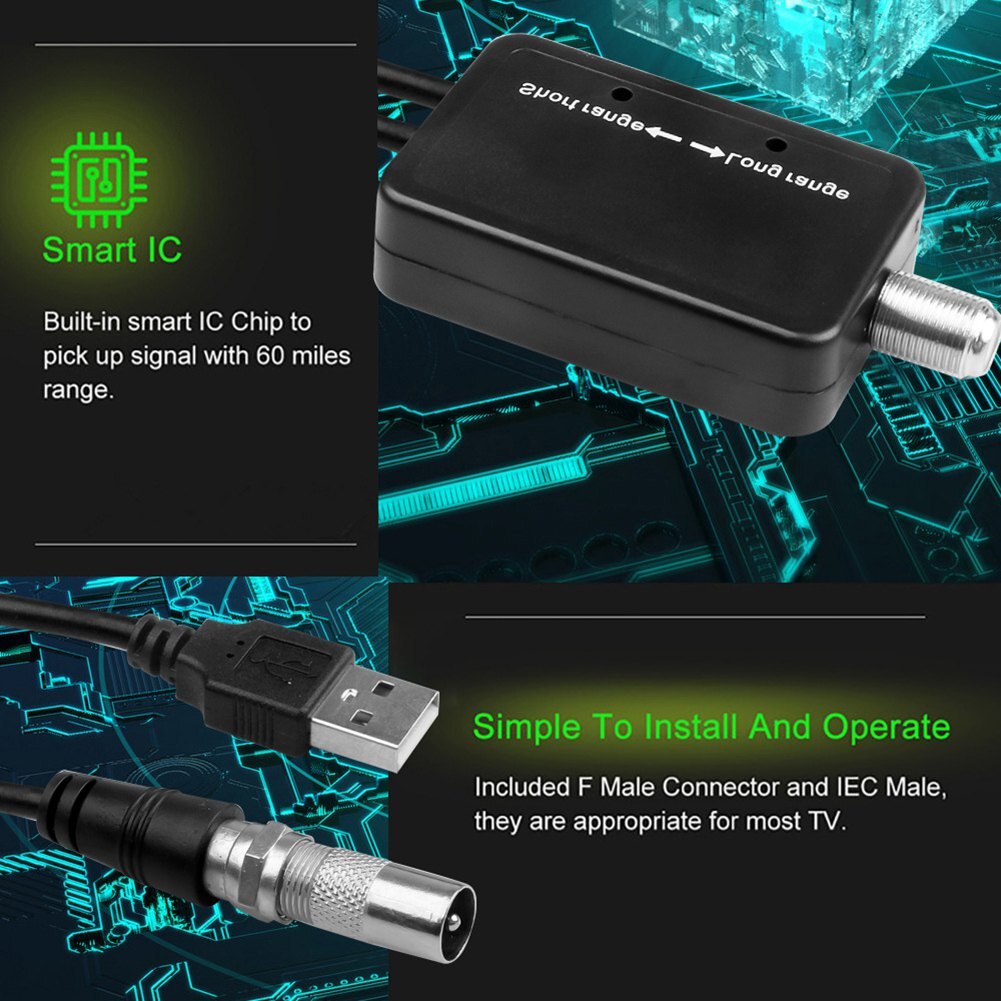 30db TV Antenna Signal Amplifier Booster For Cable TV HDTV Antenna Signal Booster Antenna Low Noise Easy Installation