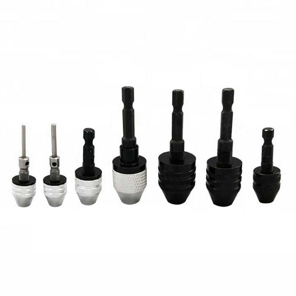 Mandrin de perceuse sans clé 0.3 – 6.5, Mini perceuse électrique auto-serrant, adaptateur de mandrin, fixation à pince, tige hexagonale de 1/4 pouces, convertisseur à changement rapide