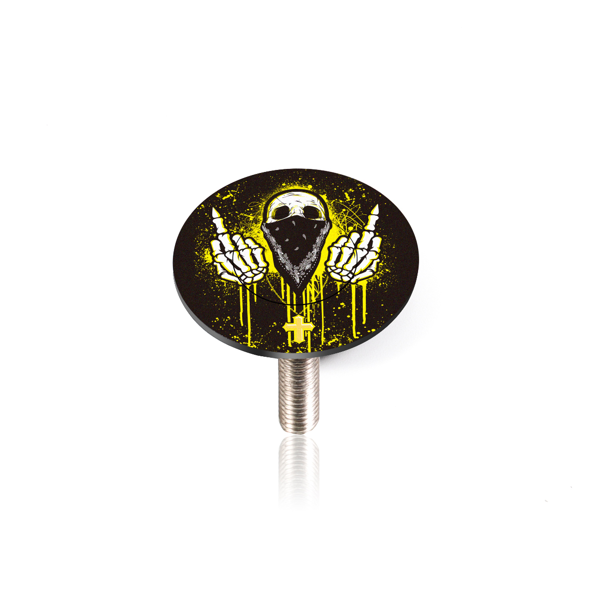 Cnc Fiets Kom Cover Racefiets Stuurpen Top Cover Universele Mtb Mountain Top Cover T-Vork Buis Oortelefoon Cover: yellow devil