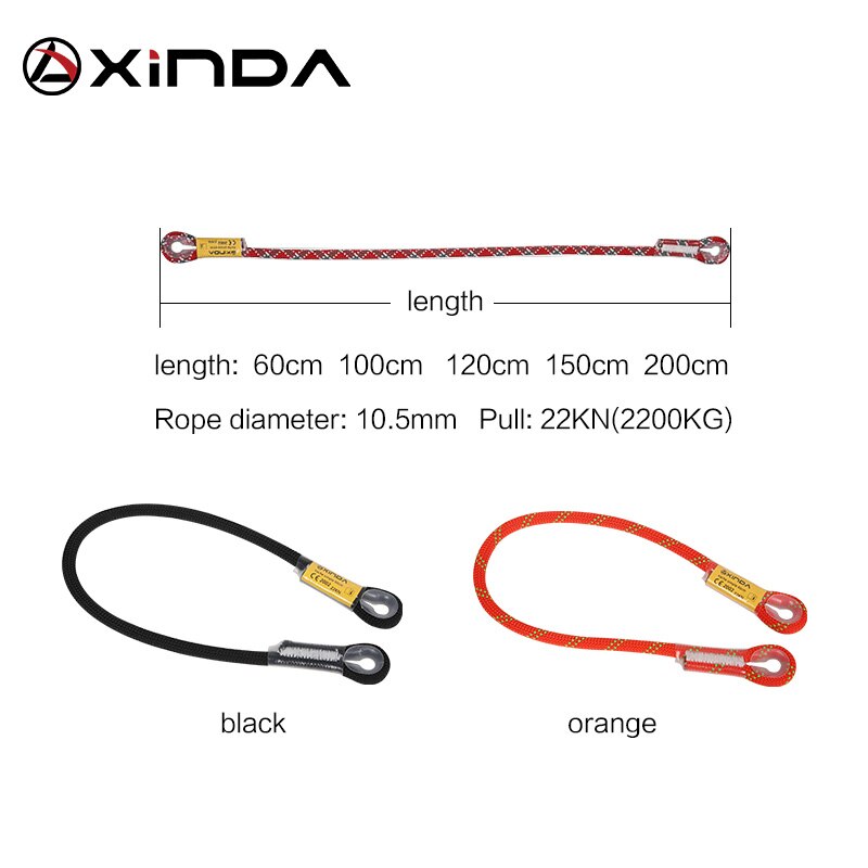 Xinda Rock Climbing 10.5mm Dynamic Lanyard Protective Eye-to-eye Sling Mountaineering Equipment
