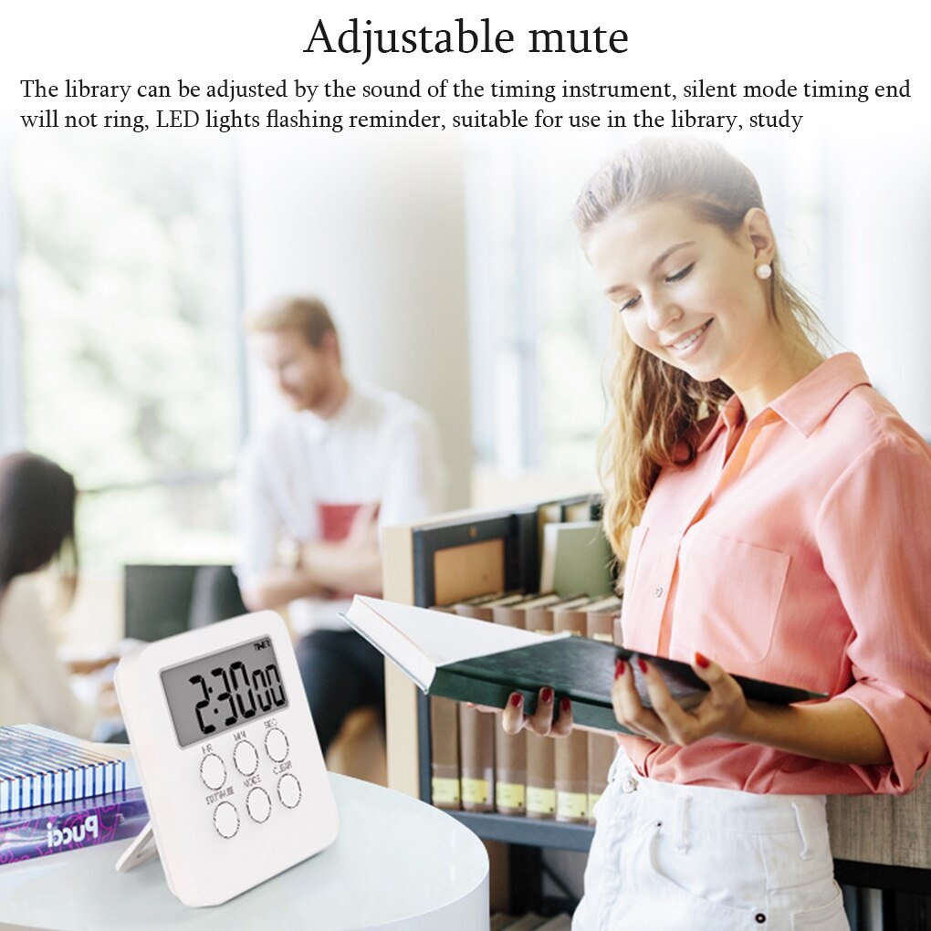 LED Kitchen Timer Digital Timer Square Cooking Count Up Countdown Alarm Clock Sleep Stopwatch Clock Kitchen Gadgets