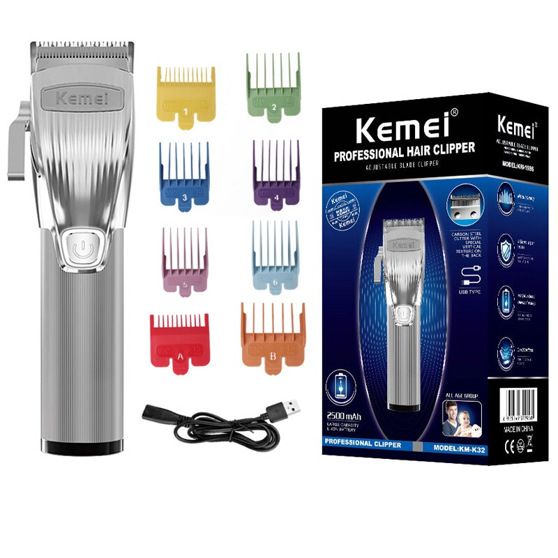 Kemei elektrische knipmachine voor heren, tondeuse, trimmer, tondeuse, kapper, kortharig, man: Default Title