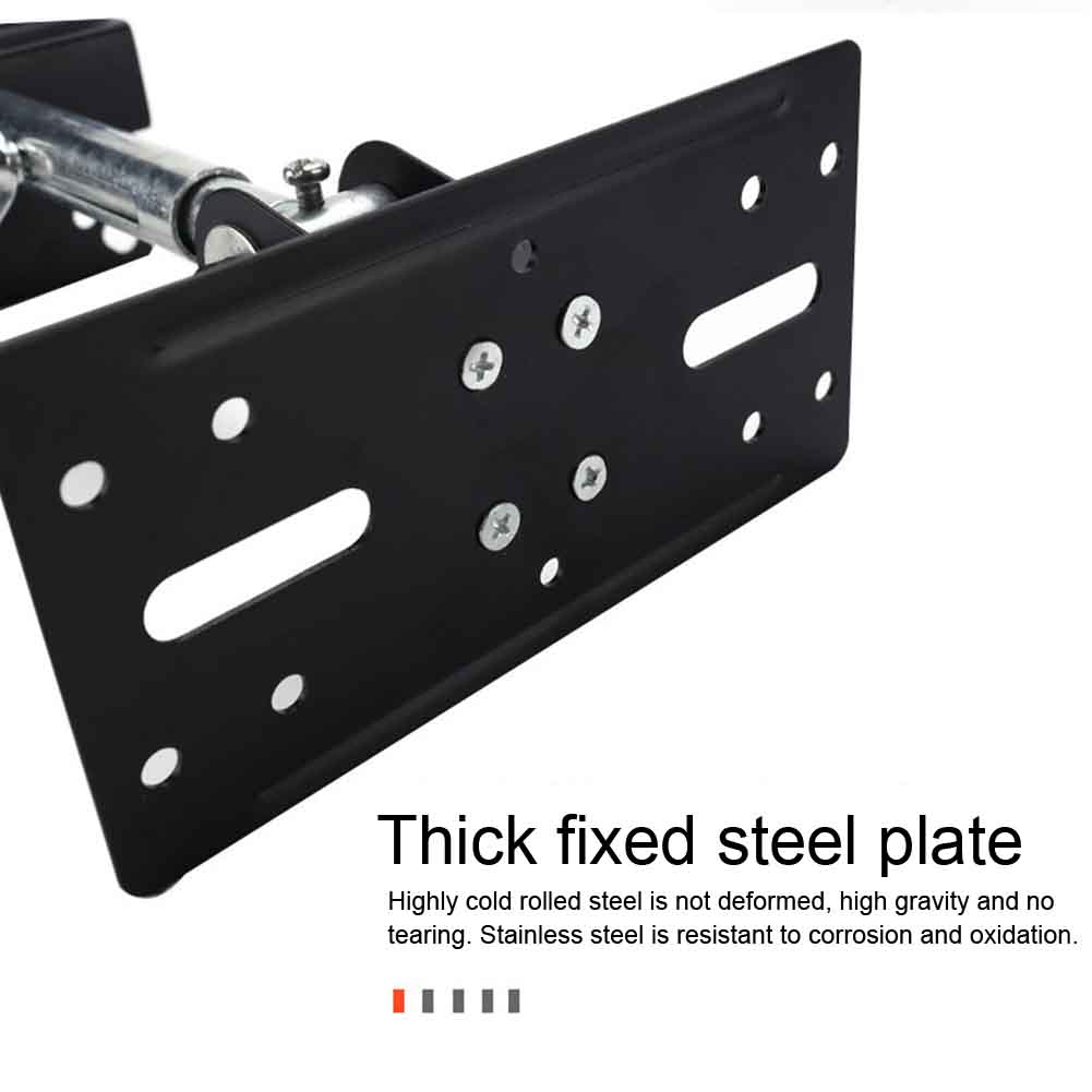 Pladsbesparende hængende vægmontering holdbart hjem 180 graders justerbar sort stålloft ktv holder højttalerkonsol moderne