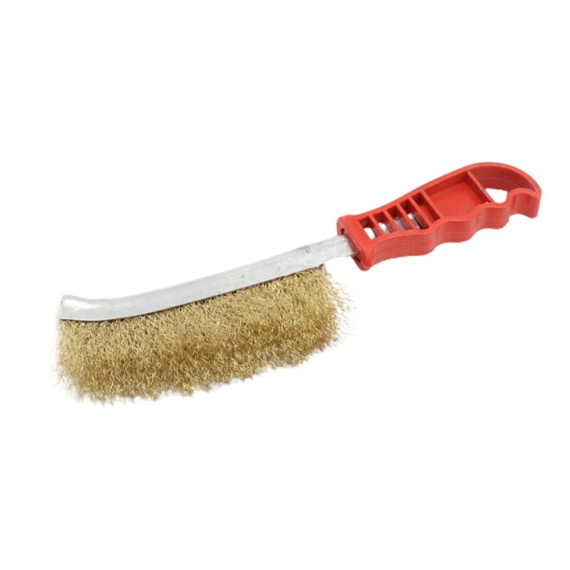 Knife-shaped BBQ Grill Cleaning Brush Steel Wire Heavy Duty Scratch Brush 101A: Yellow