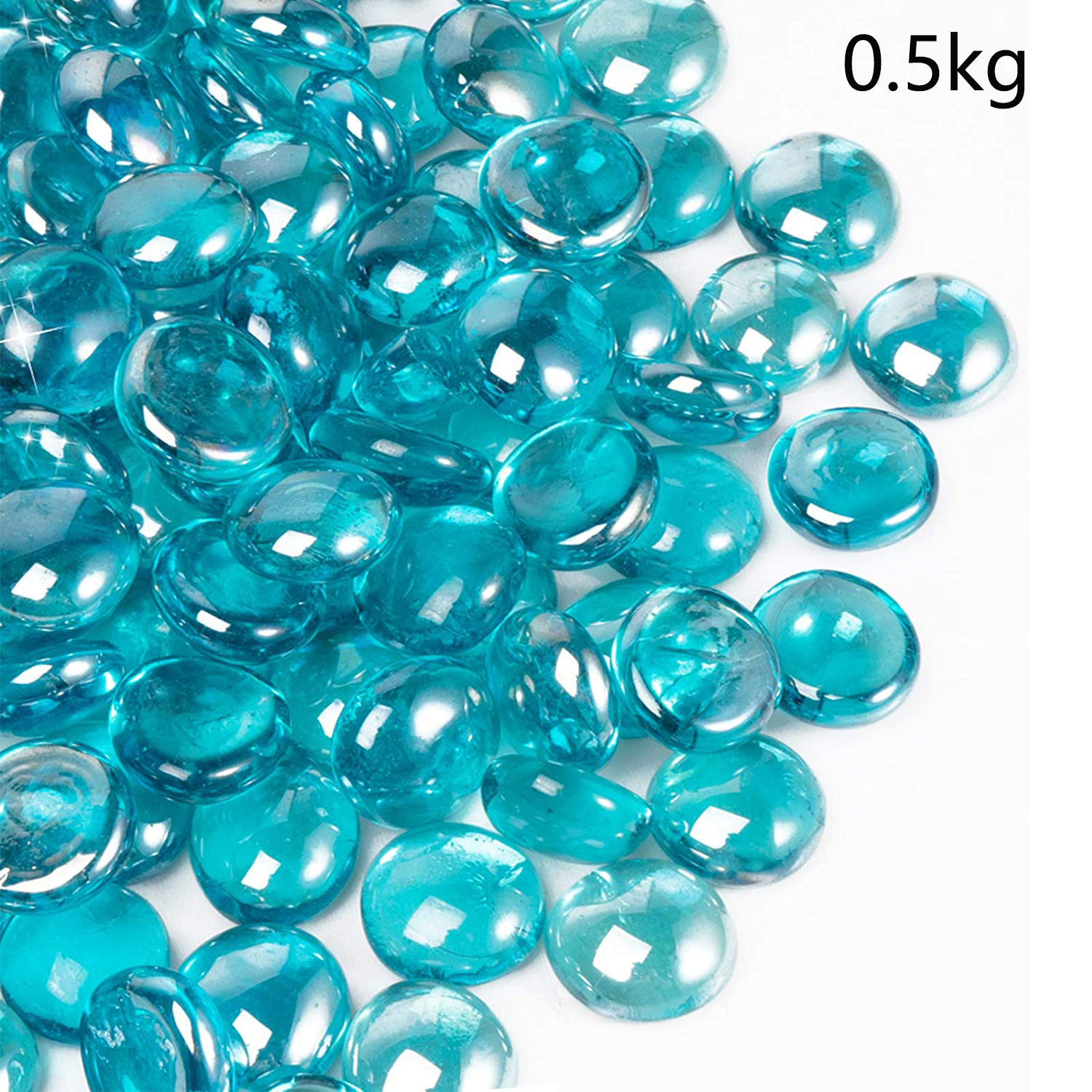 Fire Glass – 1/2 Inch and 1/4 Inch Reflective Tempered Fireglass with Fireplace Glass and Fire Pit Glass, Cobalt Blue Reflective: set 3