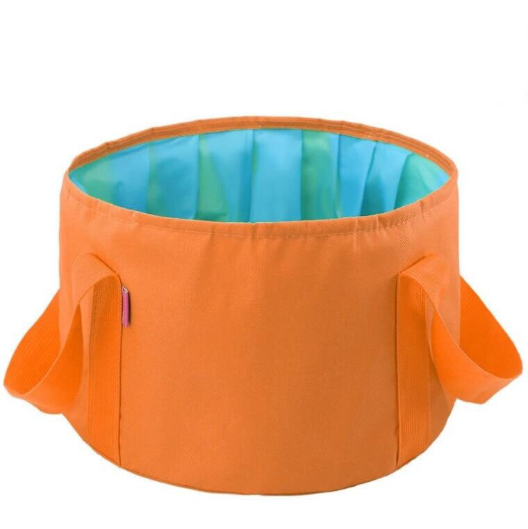 15L Tragbare draussen Reise Faltbare Falten Camping Waschbecken Eimer Schüssel Waschbecken Waschen Camping Wasser Eimer Reise Verwenden Becken: Orange