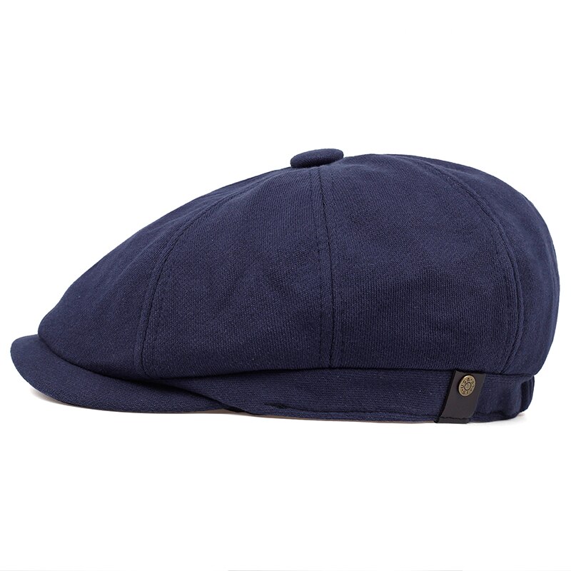 Newsboy Cap Men's Twill Cotton Eight Panel Hat Women's Baker Boy Caps Retro Big Large Hats Male Boina Black Beret: navy / XL