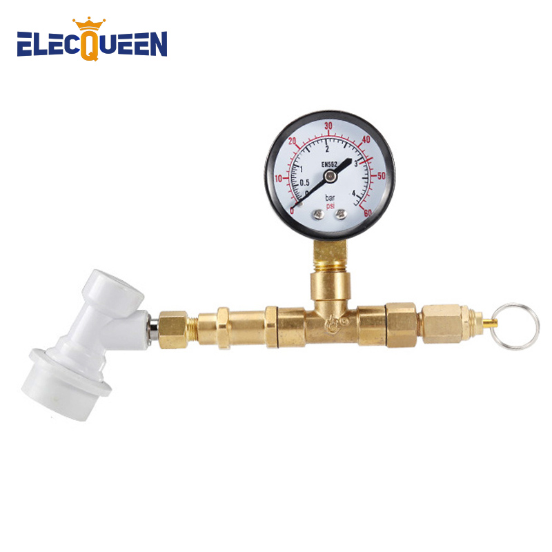 Medidor de válvula de fermentação de pressão de fermentação, carregador de co2 de 0-60psi com desconexão de bloqueio de bola de gás, taxa pressurizada de fermentação de controle