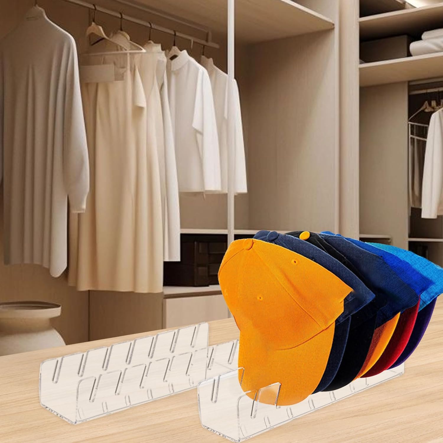 Acryl Cap Opbergrek Met Slots Baseball Cap Display Stand Cap Opslagcontainer Huishoudelijke Opslag Organisatie Voor Slaapkamer