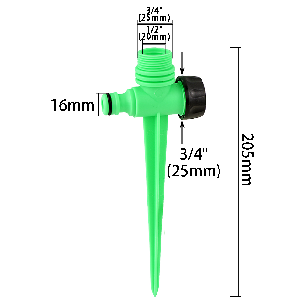 Tuinsproeier 0-360 ° Rotatie Irrigatie Bewateringssysteem Automatische Landbouw Gazon Boerderij Kas Plant Met Plastic Houder: WHITE