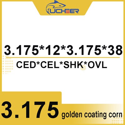 Ujoy 1 pièces maïs fraise étain revêtement CNC carbure tungstène routeur bits coupe PCB fin fraise machine de gravure: d3.175-D3.175-12l-38