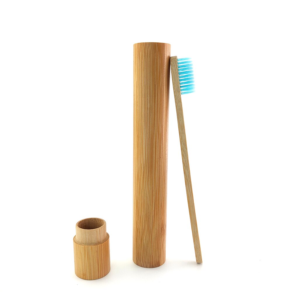 1pc Bamboo Toothbrush +1pc Bamboo Tube Eco Friendly Natural Bamboo Toothbrush Travel Case Soft Head Teeth Brush 2pc Packing: 492-P-1