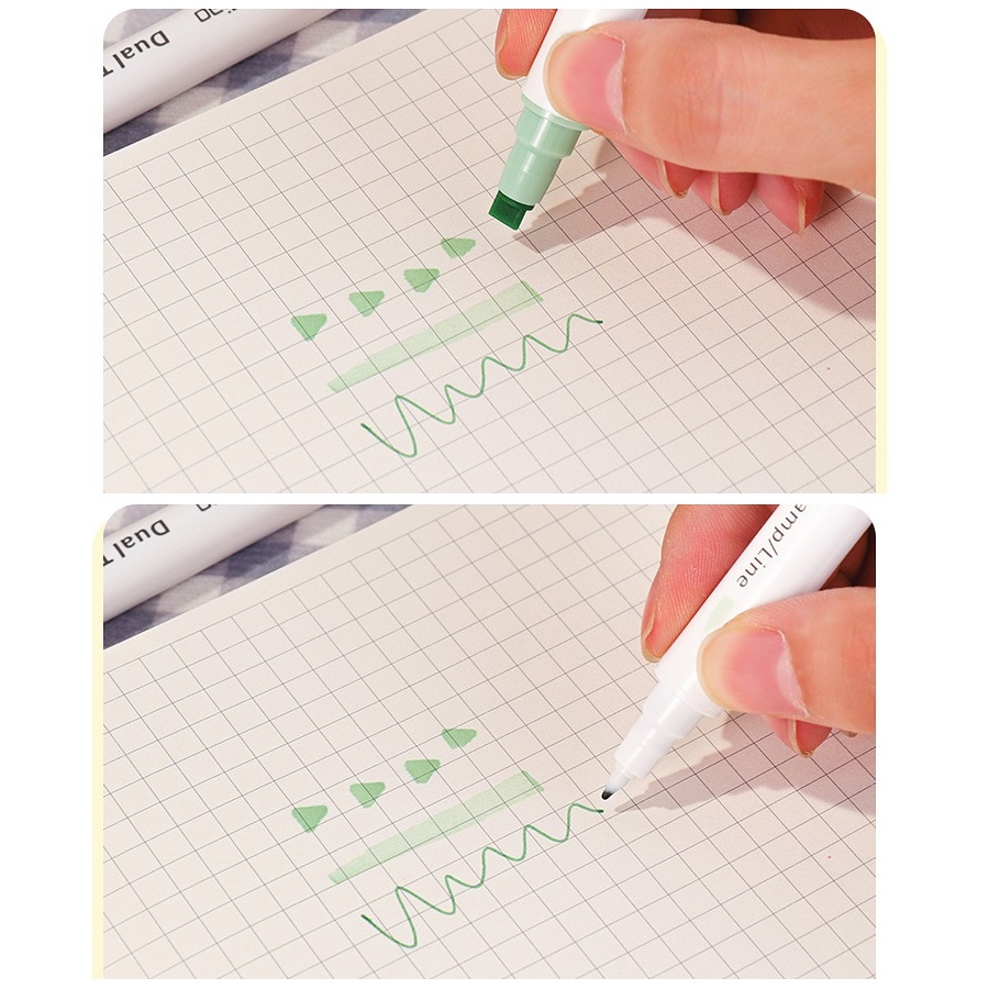 1/6pcs Dual Tips Stamp Marker Pen Set Color Line Highlighter Spot Liner for Drawing Paint Art Office School F7277