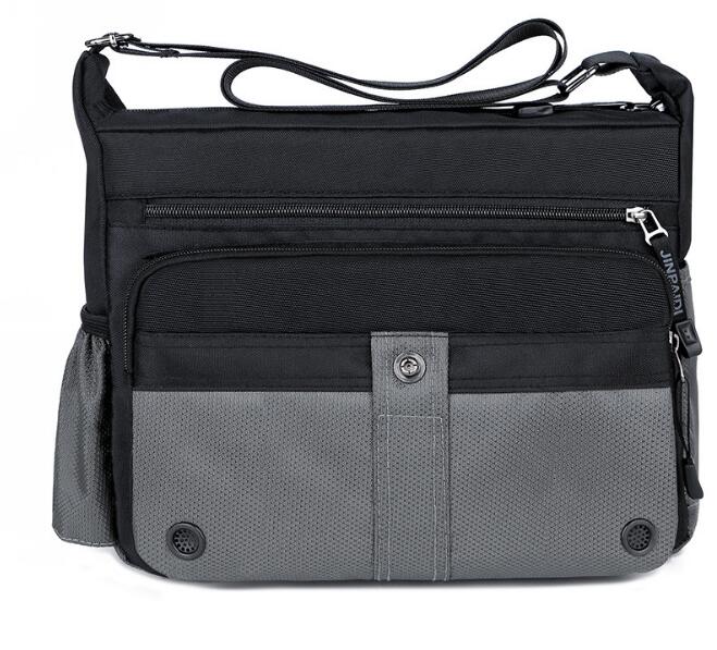 men's casual shoulder bag large capacity outdoor Oxford cloth messenger bag men's business briefcase: Gray