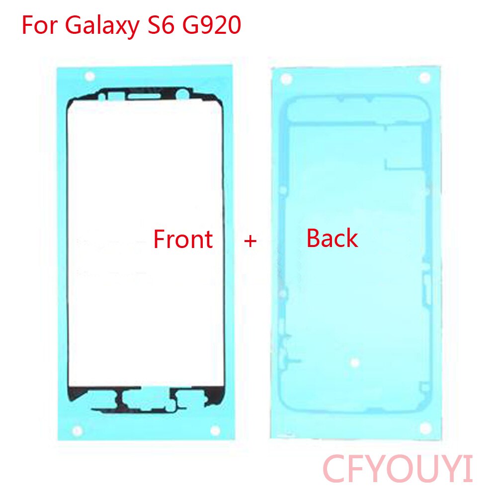 Front Behuizing Frame + Batterij Deur Lijm Sticker Voor Samsung Galaxy S6 G920 G920F