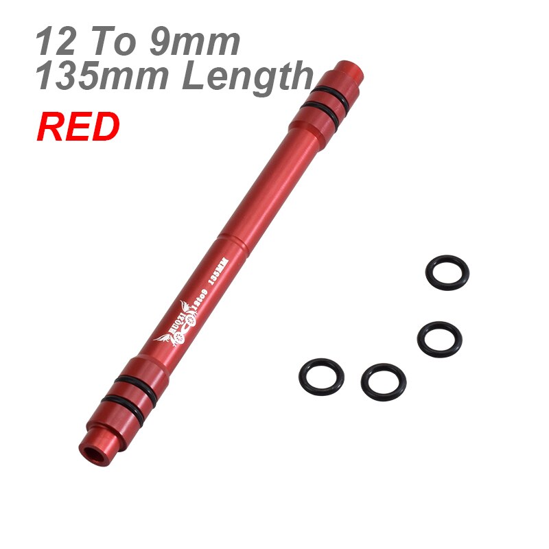 Moyeu de roue de vtt en alliage, adaptateur QR à dégagement rapide, axe 12/15mm à 9MM, 100 110 135 142 148MM: 12-9mm 135mm Red