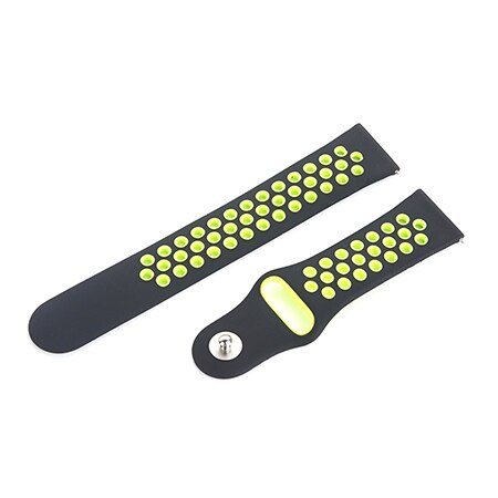 Silikonirannekehihna huami amazfit pace/stratos 2 2s/ samsung gear  s3 vyö xiaomi amazfit bip nuorisohihnalle: Musta keltainen / 22mm