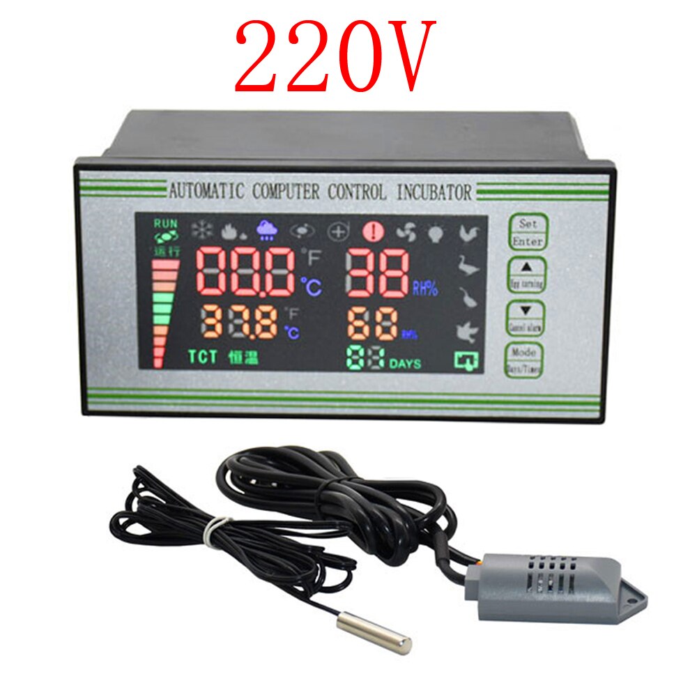Digitale Temperatuur Controller Vochtigheid Incubator Controller XM18S Voor Ei Uitbroeden Digitale Thermostaat 220V/110V Met Sensor: 220V