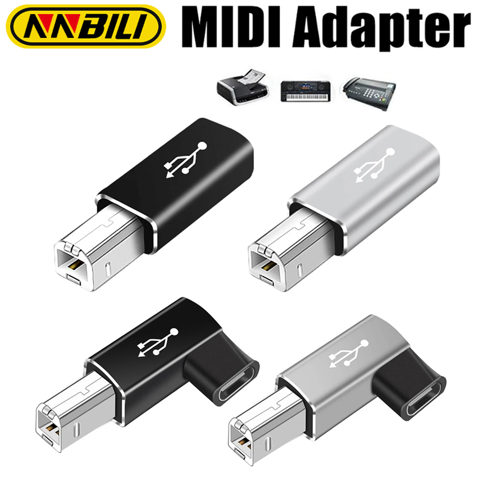 NNBILI Adapter USB B męski na USB typu C żeński do skanera Konwerter USB do drukarki Kontroler MIDI Klawiatura