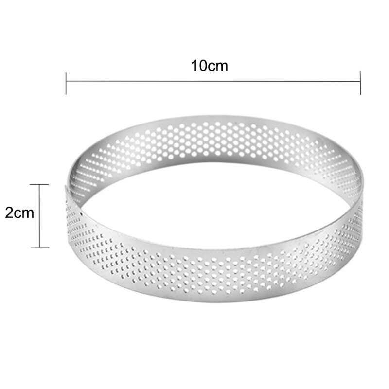 Корзины6-10 Cm Ronde Geperforeerde Ademende Mousse Cake Ring Non-stick Rvs Cake Ring Cake Tool Ademend Taart Ring Z: D