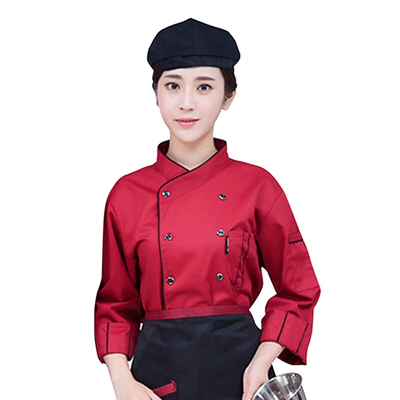 Long Sleeve Chef Clothes Uniform Double Breasted Unisex Cooking Uniforms Breathable Kitchen Restaurant Men Food Service
