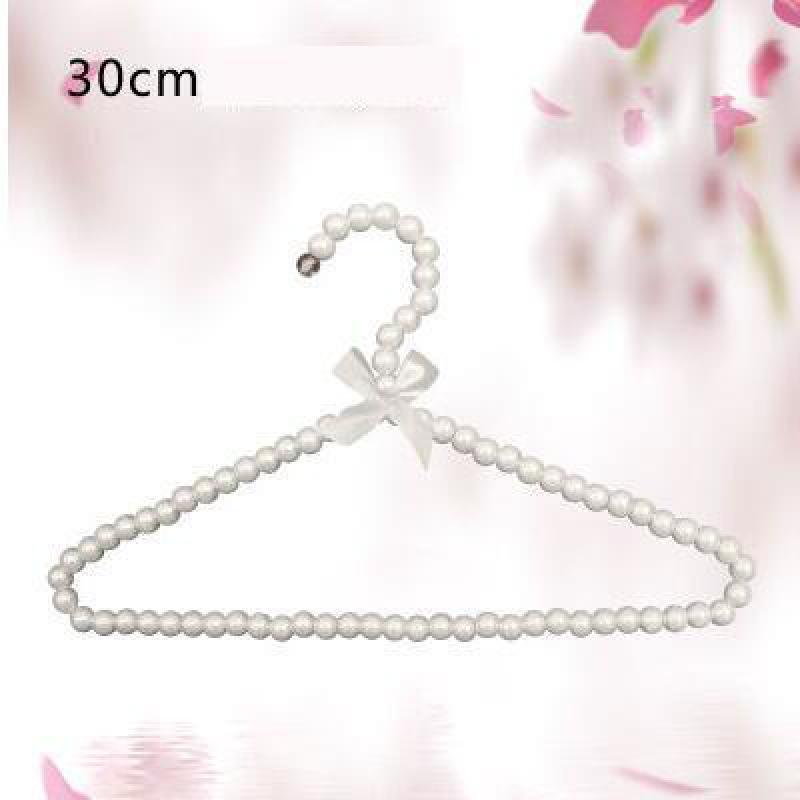 10pcs/lot 30cm/20cm Children Plastic Pearl Hanger Baby Hangers For Clothes Kids Plastic Cloth Hanger Child Clothes Rack: 30cm White A