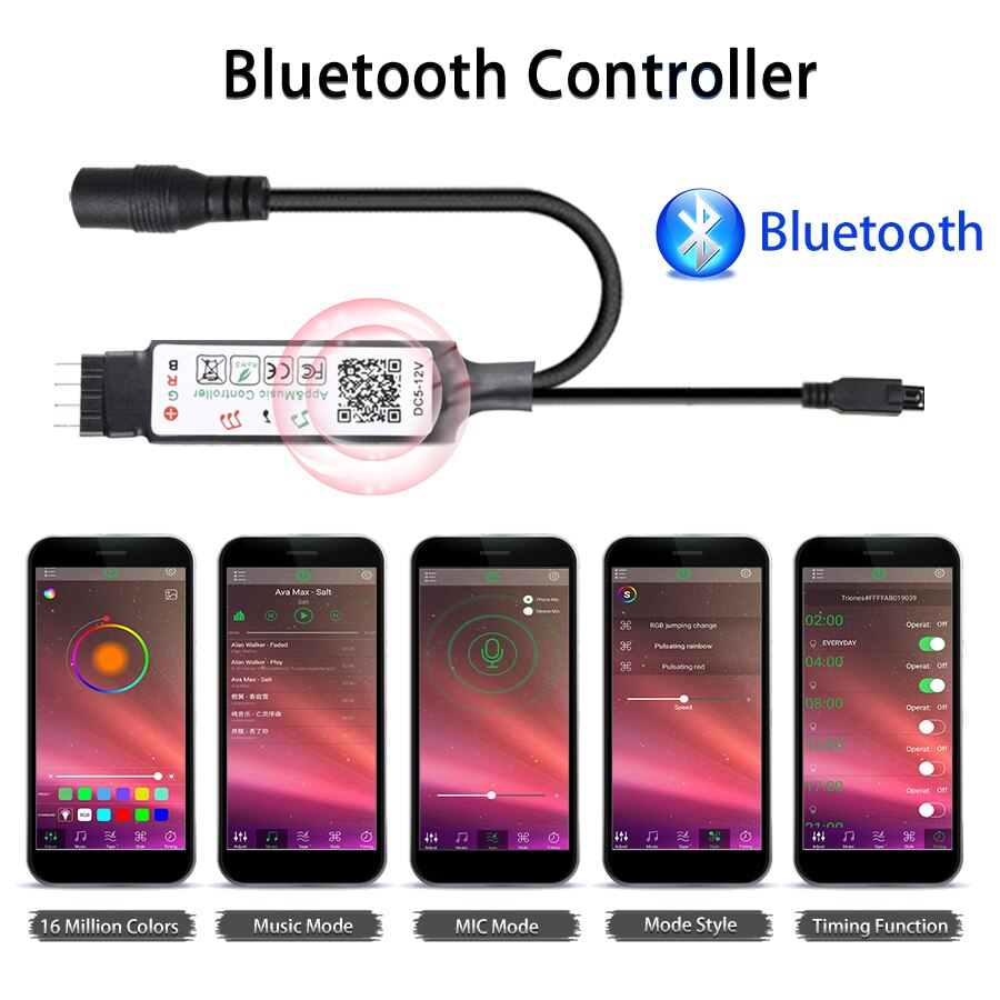 Bluetooth LED 12V Controller RGBW RGBWW RGB LED Strip Controller for RGB Strip Tape APP Music Color Dimmer Controller IR Remote