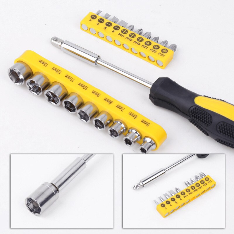 36Pcs Multifuction Auto Reparatie Kit Emergency Repareren Kit Set Home Hardware Combinatie Tang Moersleutel Set Toolbox