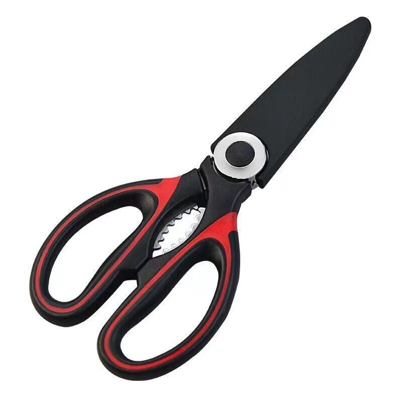 Kitchen Chicken Bone Scissors Stainless Steel Kitchen Cutter Knife Chicken Duck Fish Meat Vegetable Scissors Shears Tools Acces: Black Red