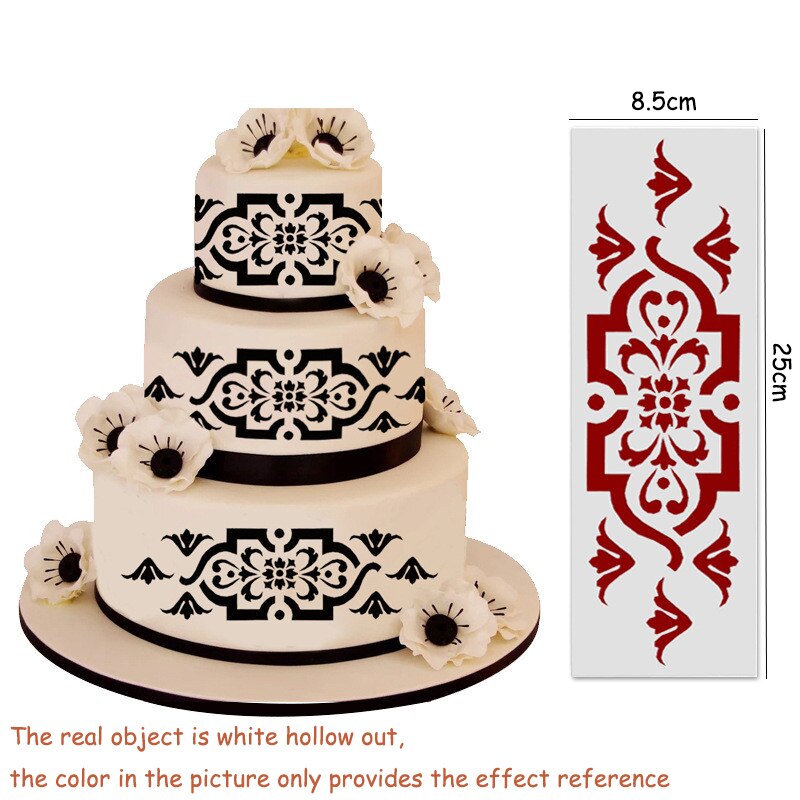 DIY Stil Schokolade Fondant Druck Schablone Hohl Zucker Sieb bilden Hochzeit Kuchen Schablone Rand Dekoration Vorlage Backen Werkzeuge: 75044