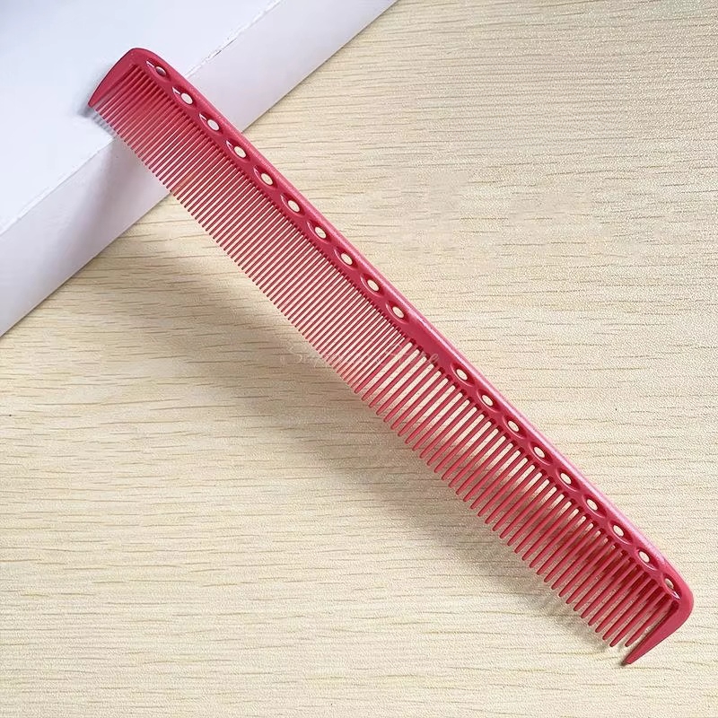 Peine de corte de pelo japonés de doble cara, herramientas antiestáticas multifuncionales de resina para barbería, 21,5 cm: Rosa