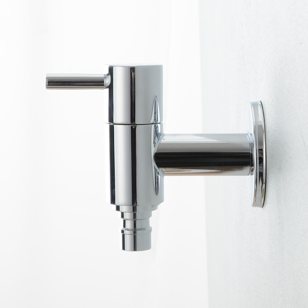 Outdoor Garden Wall Mounted Wastafel Kraan Badkamer Wasmachine Water Tap Massief Messing Enkele Koude Wastafel Kraan: Chrome wash machine