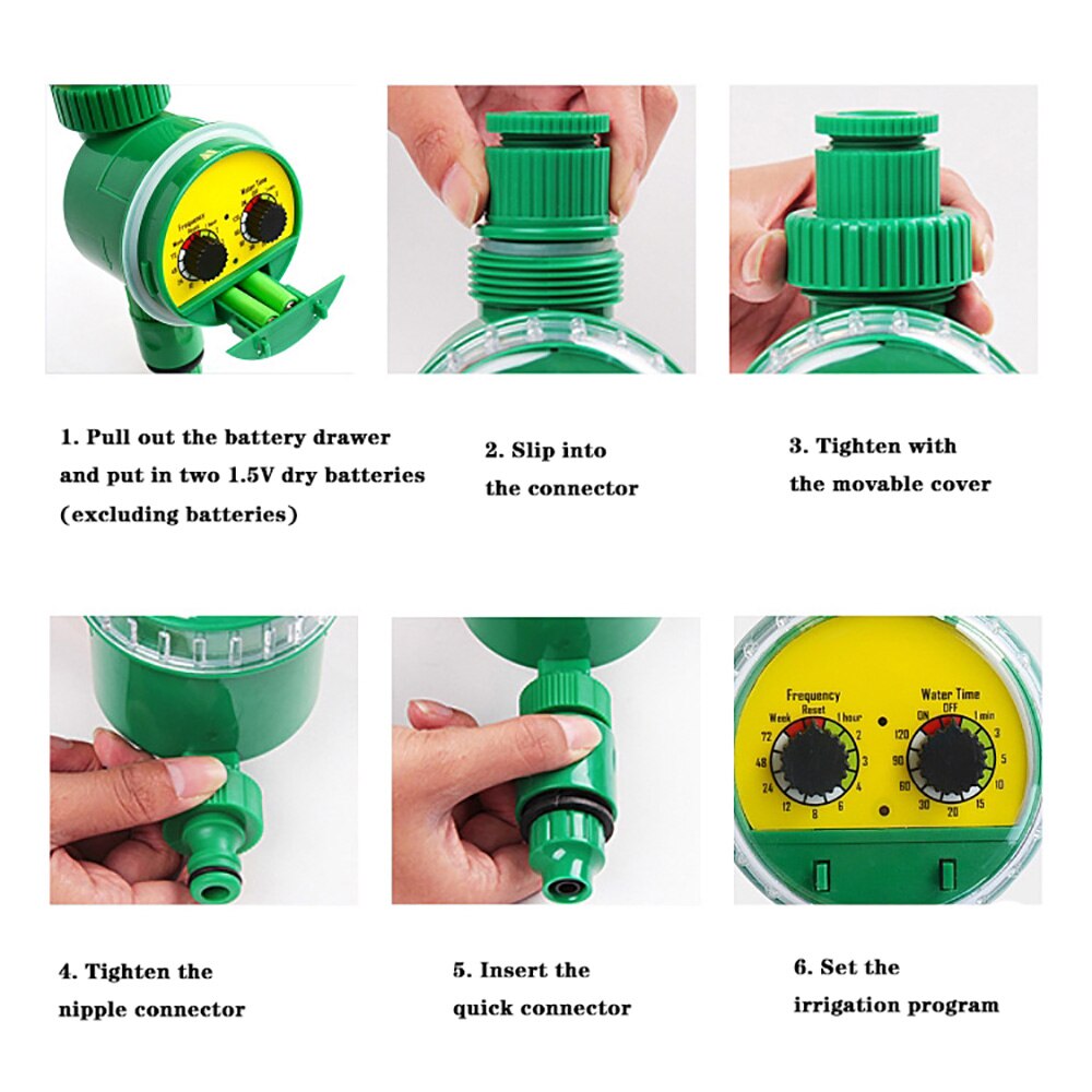 Analogowy dwukanałowy plastikowy czasowy wyłącznik przepływu wody zawór wielofunkcyjny ogród automatyczny elektroniczny sterownik nawadniania kranu