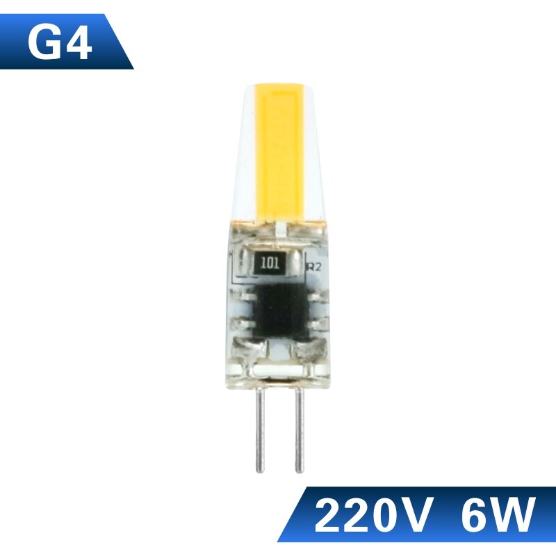 LARZI LED G4 G9 E14 ampoule ca/cc gradation 12V 220V 3W 6W 9W COB SMD LED lumières d'éclairage remplacer halogène projecteur lustre: G4 6W 220V / Cold white