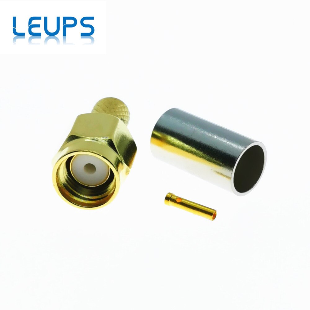 Conector SMA 10 Uds macho o RP-SMA macho (Pin hembra) Jack Crimp RG58 LMR195 RG142 RG400 RG223 RF