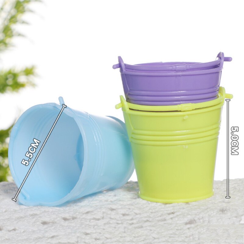Plastic Bucket Home Decoration Ornaments Mini Crafts Desktop Storage Bucket Garden Watering Container Household Water Bucket