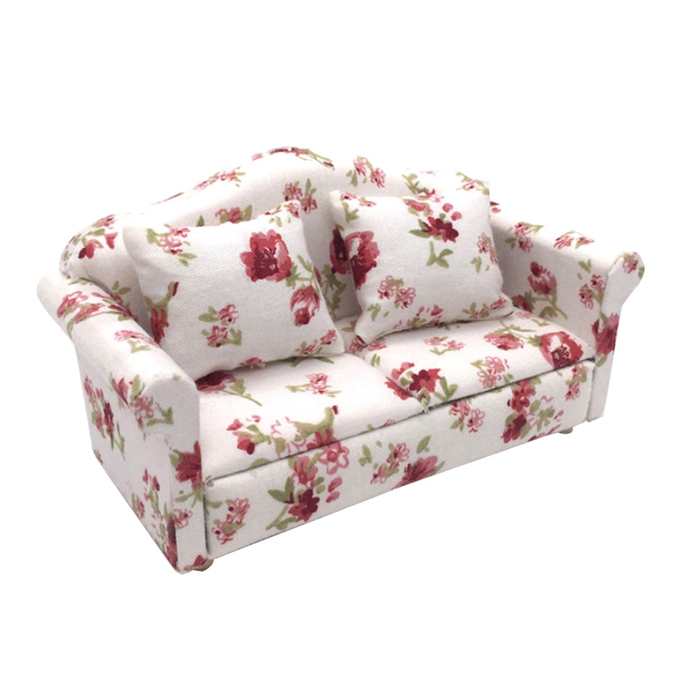 Canapé Miniature Floqué Pour Maison De Poupée – Meuble Sectionnel Marron, Échelle 1/30, Accessoire Déco Réaliste Pour Scènes Miniatures (7,5 X 3 X 2,2 Cm)