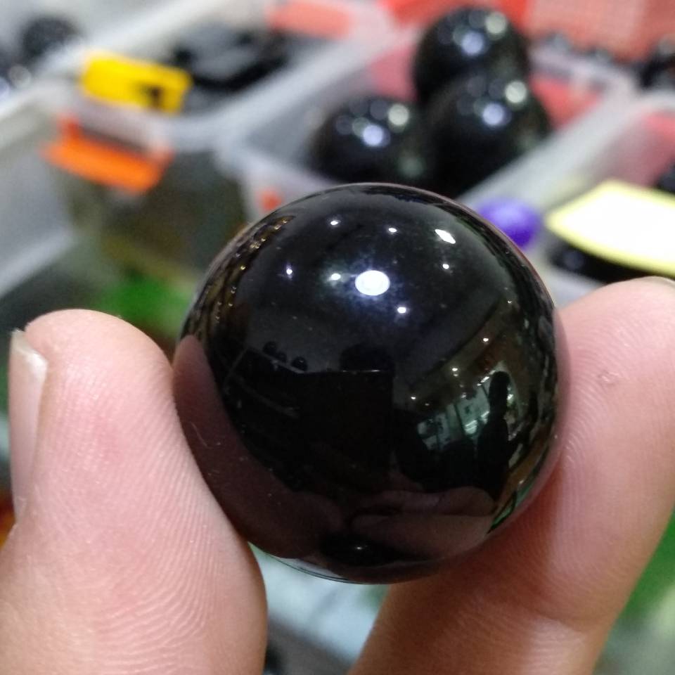 3cm Black OBSIDIAN Sphere - Natural Obsidian Crystal Ball 4pcs